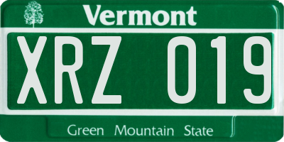 VT license plate XRZ019