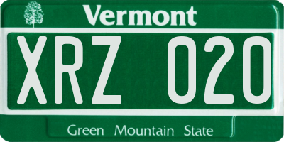 VT license plate XRZ020