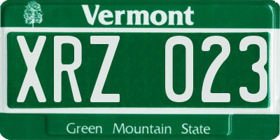 VT license plate XRZ023