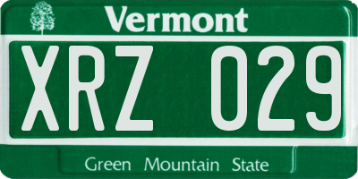 VT license plate XRZ029