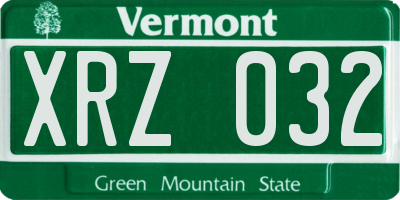 VT license plate XRZ032