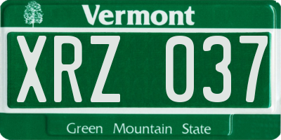 VT license plate XRZ037