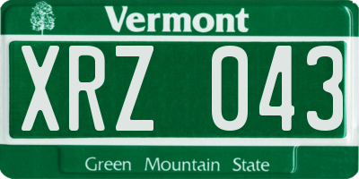 VT license plate XRZ043