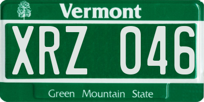 VT license plate XRZ046