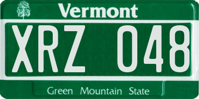 VT license plate XRZ048