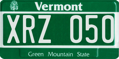 VT license plate XRZ050