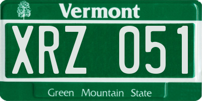 VT license plate XRZ051