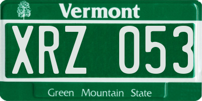 VT license plate XRZ053