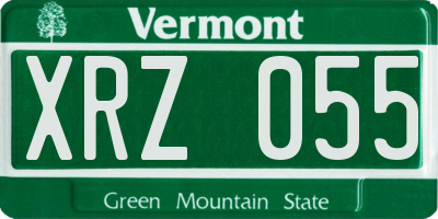 VT license plate XRZ055
