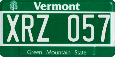 VT license plate XRZ057