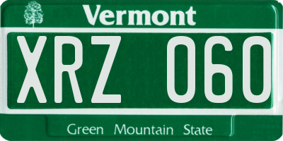 VT license plate XRZ060