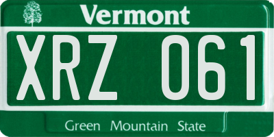 VT license plate XRZ061