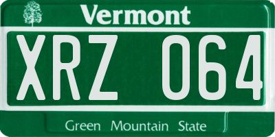VT license plate XRZ064