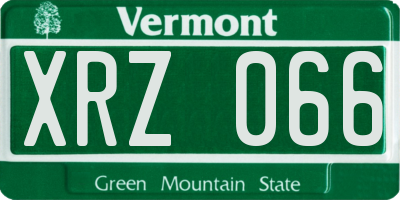 VT license plate XRZ066