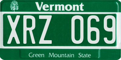 VT license plate XRZ069
