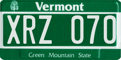 VT license plate XRZ070