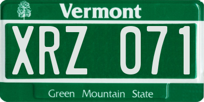 VT license plate XRZ071