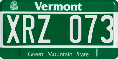 VT license plate XRZ073