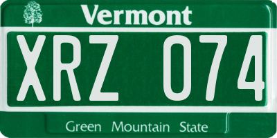 VT license plate XRZ074