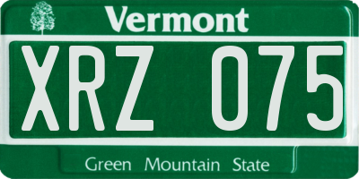VT license plate XRZ075