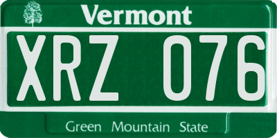 VT license plate XRZ076