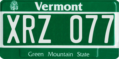 VT license plate XRZ077