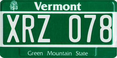 VT license plate XRZ078
