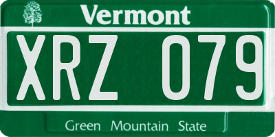 VT license plate XRZ079
