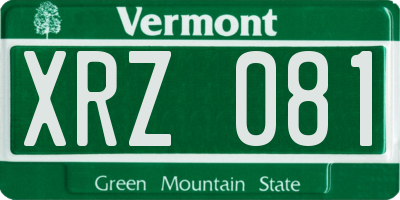 VT license plate XRZ081