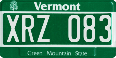 VT license plate XRZ083