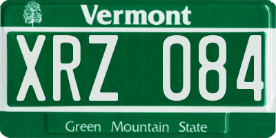 VT license plate XRZ084