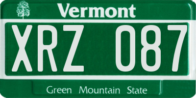 VT license plate XRZ087
