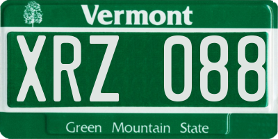 VT license plate XRZ088