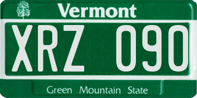 VT license plate XRZ090