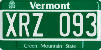 VT license plate XRZ093