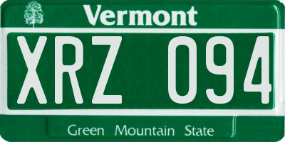 VT license plate XRZ094
