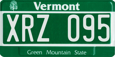 VT license plate XRZ095