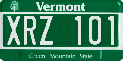VT license plate XRZ101