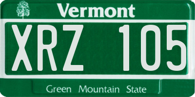 VT license plate XRZ105