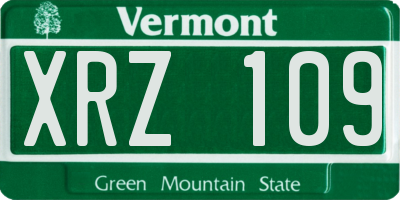 VT license plate XRZ109