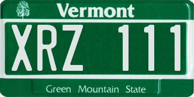 VT license plate XRZ111