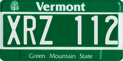 VT license plate XRZ112