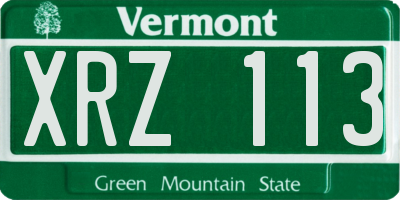 VT license plate XRZ113