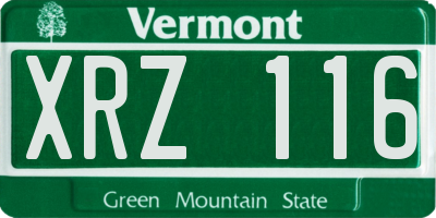 VT license plate XRZ116
