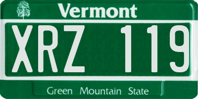 VT license plate XRZ119