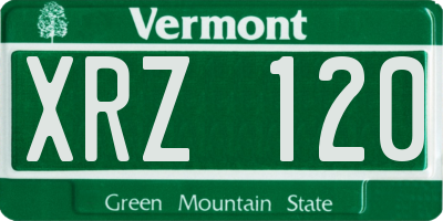 VT license plate XRZ120