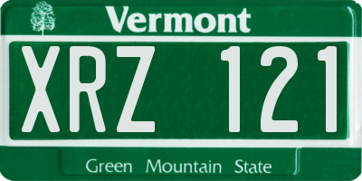 VT license plate XRZ121