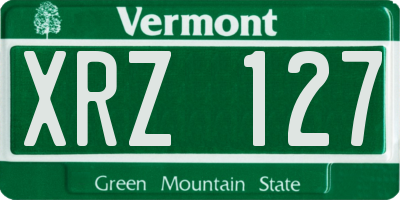VT license plate XRZ127