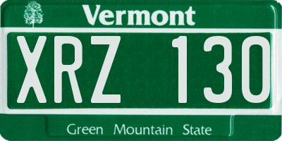VT license plate XRZ130