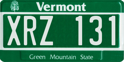 VT license plate XRZ131